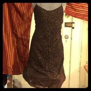 Vintage “Judy Hornby Couture” Dress brown long Med